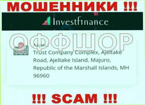 Не нужно иметь дело, с такого рода internet мошенниками, как Инвест ЭФ1инанс, потому что сидят себе они в офшорной зоне - Trust Company Complex, Ajeltake Road, Ajeltake Island, Majuro, Republic of the Marshall Islands, MH 96960