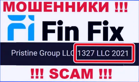 Номер регистрации очередной мошеннической компании ФинФикс - 1327 LLC 2021