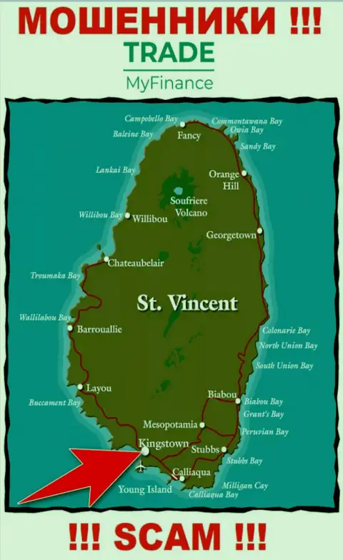 Юридическое место регистрации мошенников TradeMy Finance - Kingstown, St. Vincent and the Grenadines
