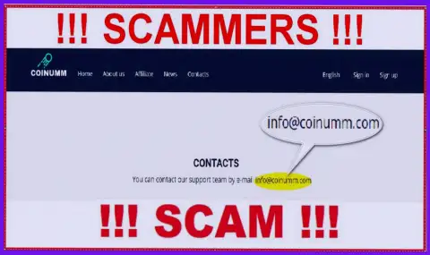 Coinumm Com swindlers e-mail