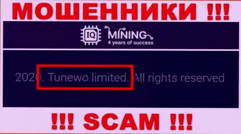 Мошенники IQ Mining сообщили, что Tunewo Limited управляет их лохотронном
