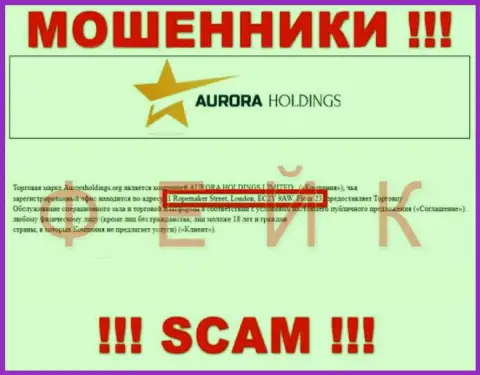Оффшорный адрес конторы AuroraHoldings Org фикция - обманщики !