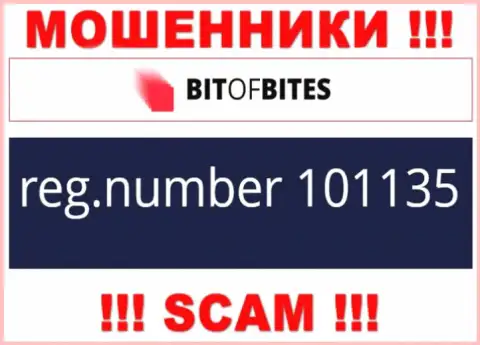 Регистрационный номер конторы БитОфБитес Лтд, который они представили у себя на веб-сервисе: 101135