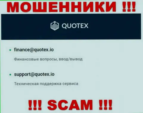 Электронный адрес интернет-обманщиков Куотекс