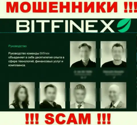 Кто именно руководит Bitfinex непонятно, на сайте махинаторов размещены фейковые сведения