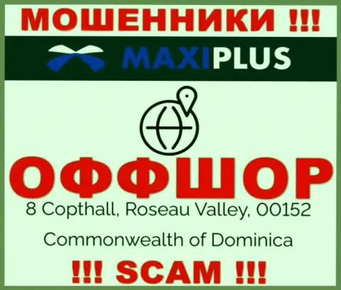 Невозможно забрать назад денежные средства у конторы Maxi Plus - они прячутся в офшорной зоне по адресу - 8 Coptholl, Roseau Valley 00152 Commonwealth of Dominica