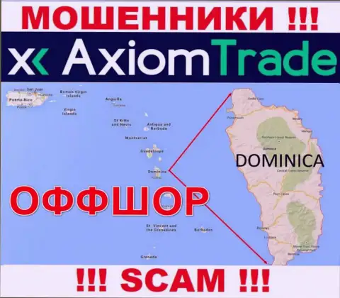 Axiom-Trade Pro намеренно прячутся в оффшоре на территории Dominica, internet-мошенники