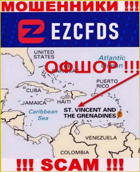 St. Vincent and the Grenadines - оффшорное место регистрации мошенников Г.В. Глобал солютионс Лтд, приведенное у них на сайте