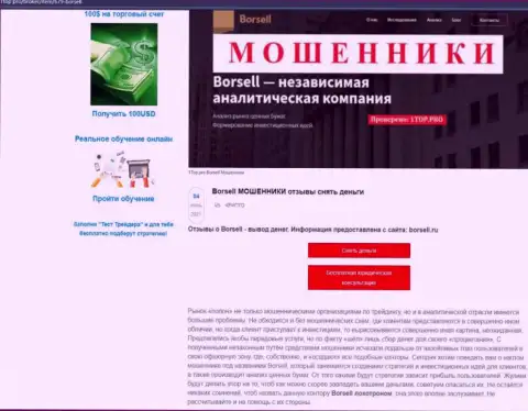 Обзор scam-конторы Борселл Ру - это МОШЕННИКИ !!!