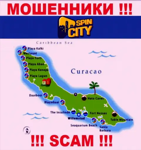 Официальное место регистрации Spin City на территории - Curacao