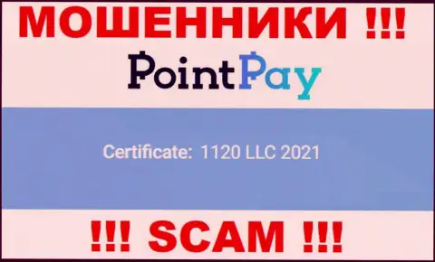 Рег. номер ПоинтПей, который предоставлен мошенниками у них на сайте: 1120 LLC 2021