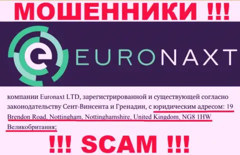 Адрес регистрации компании EuroNaxt Com на ее web-сервисе ненастоящий - это ЯВНО МОШЕННИКИ !!!