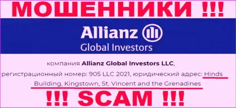 Офшорное местоположение Allianz Global Investors по адресу Hinds Building, Kingstown, St. Vincent and the Grenadines позволило им безнаказанно сливать