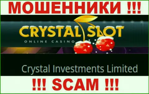 Контора, которая управляет мошенниками КристалСлот - это Crystal Investments Limited