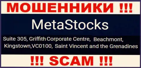 На официальном сайте MetaStocks опубликован адрес этой конторы - Suite 305, Griffith Corporate Centre, Beachmont, Kingstown, VC0100, Saint Vincent and the Grenadines (офшор)