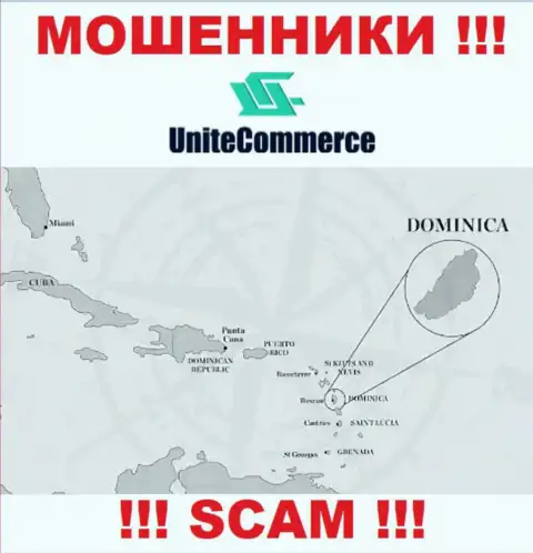 UniteCommerce расположились в офшорной зоне, на территории - Commonwealth of Dominica