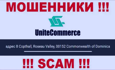 8 Copthall, Roseau Valley, 00152 Commonwealth of Dominica - это оффшорный адрес регистрации UniteCommerce World, показанный на web-сайте этих махинаторов