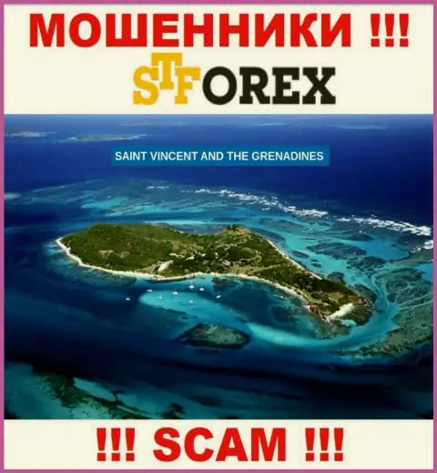 STForex - это интернет-мошенники, имеют офшорную регистрацию на территории St. Vincent and the Grenadines