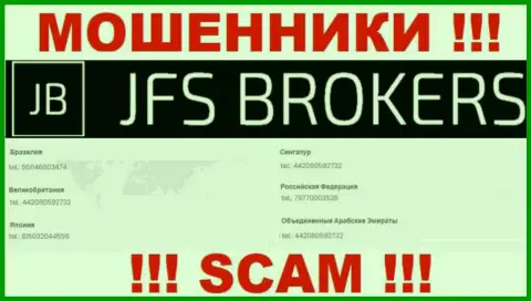 Вы можете оказаться жертвой неправомерных действий JFS Brokers, будьте бдительны, могут звонить с разных номеров телефонов
