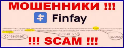 На веб-портале ФинФай представлена их лицензия, но это циничные воры - не надо доверять им