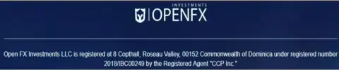 Регистрация ФОРЕКС дилинговой компании Open FX Investments LLC